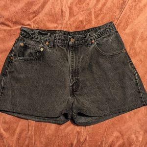 Vintage Levis black denim shorts